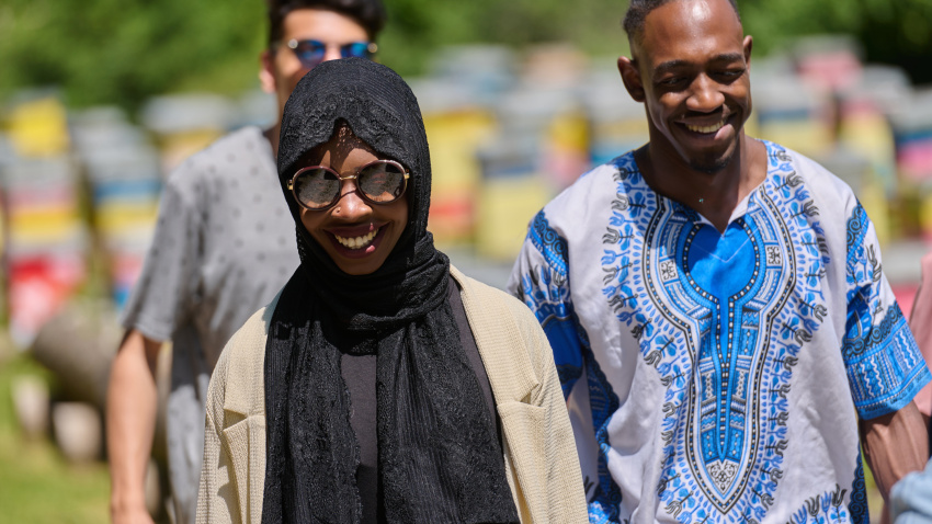 Un grupo de refugiados.