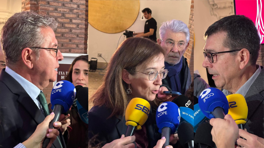 Joan Talarn - Eulalia Pagés - Tomàs Cusiné a la presentació del llibre: Una terra de vins