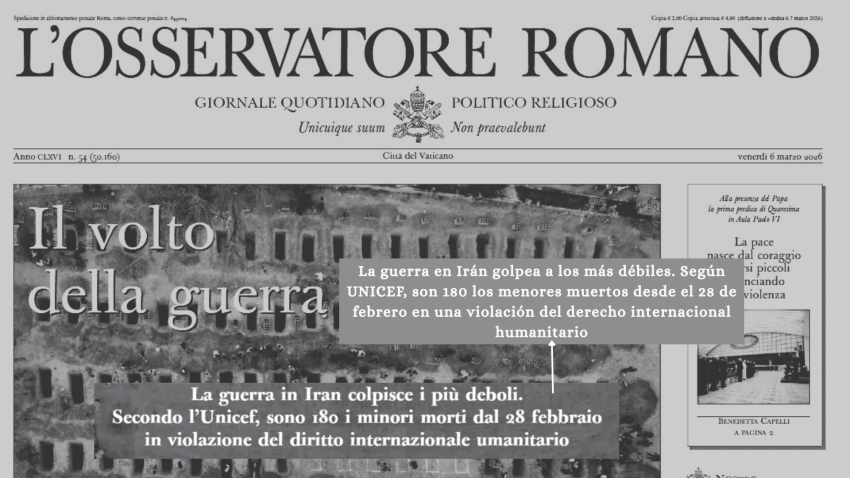 Portada L'Osservatore Romano 6 de marzo 2026
