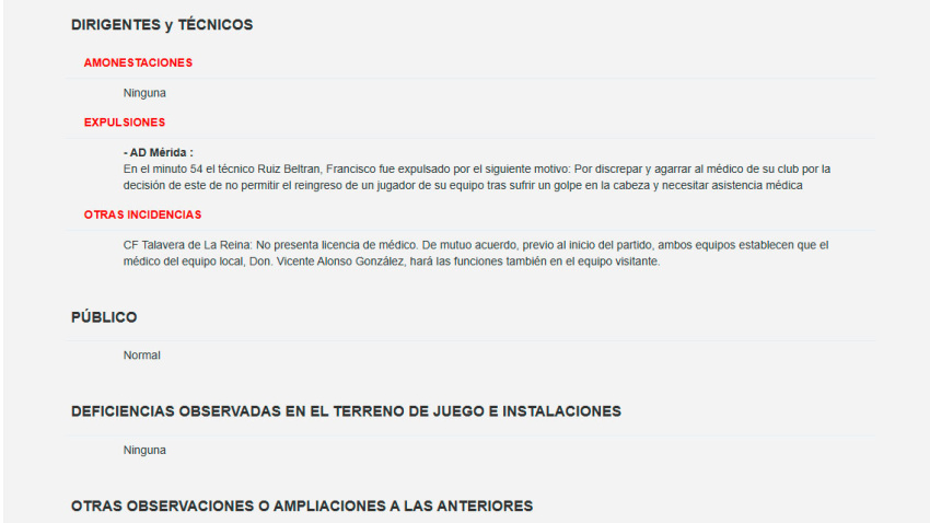 Acta del Mérida-Talavera de la Reina