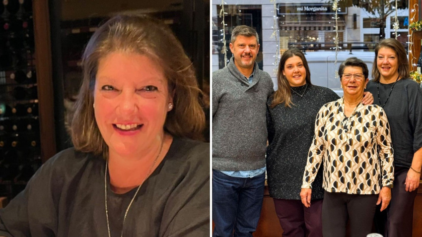 Beatriz Suárez, propietaria de Casa Veneranda; a la derecha, junto a su familia