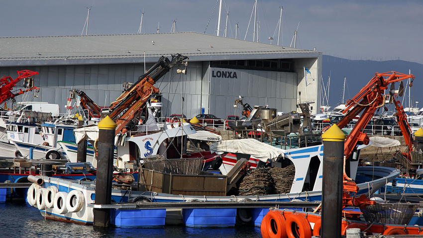 Barcos pesqueros en Vilanova de Arousa, Galicia
