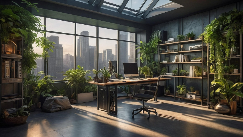 Plantas muy populares como el poto o la monstera agradecen los espacios luminosos, aunque sin sol directo fuerte.