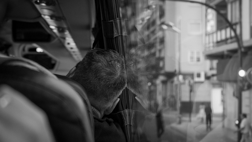 Pasajero en autobús