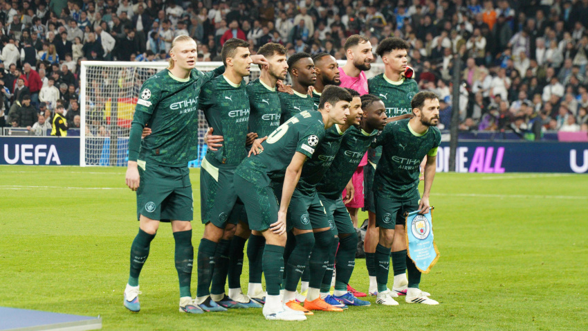 Once inicial del Manchester City en el Bernabéu en el partido ante el Real Madrid.