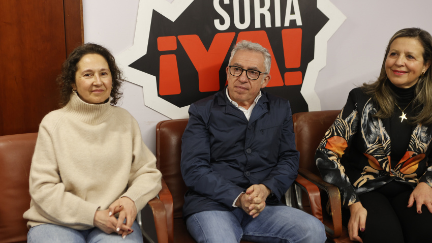 El candidato de Soria Ya, Angel Ceña , sigue el escrutinio desde la sede de la formación