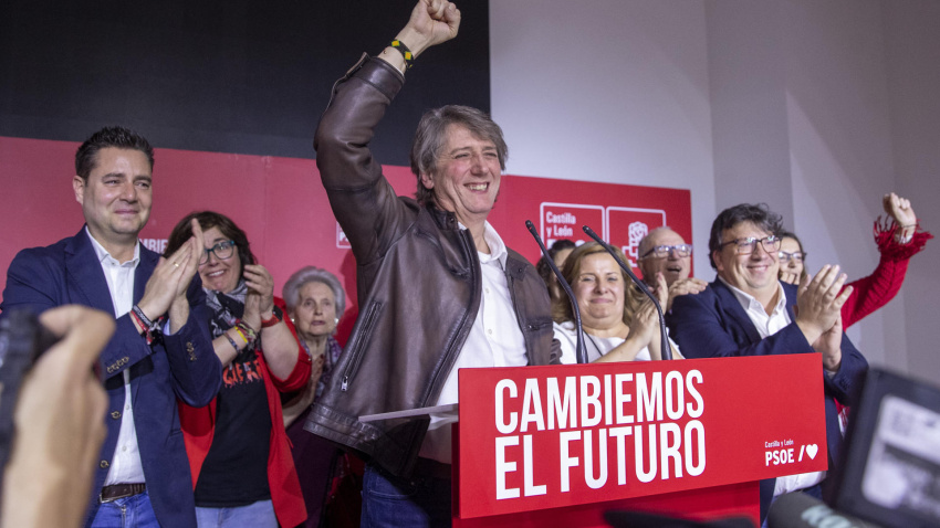 El candidato socialista a la presidencia de Castilla y León, Carlos Martínez