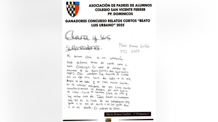Captura de la carta completa de María a su hermana Clara