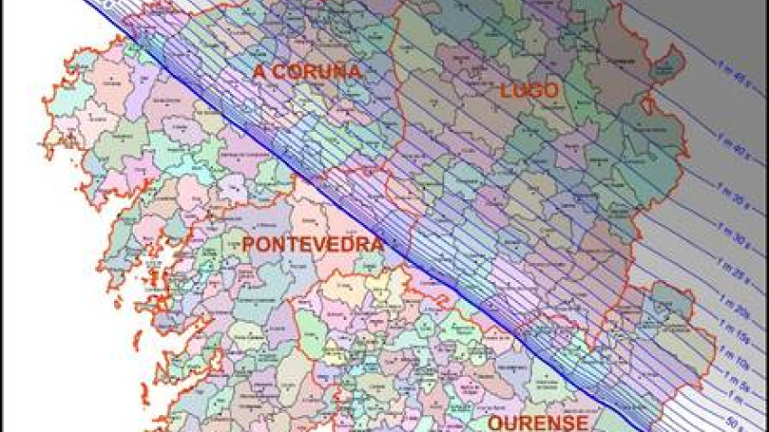 Mapa de observación del eclipse