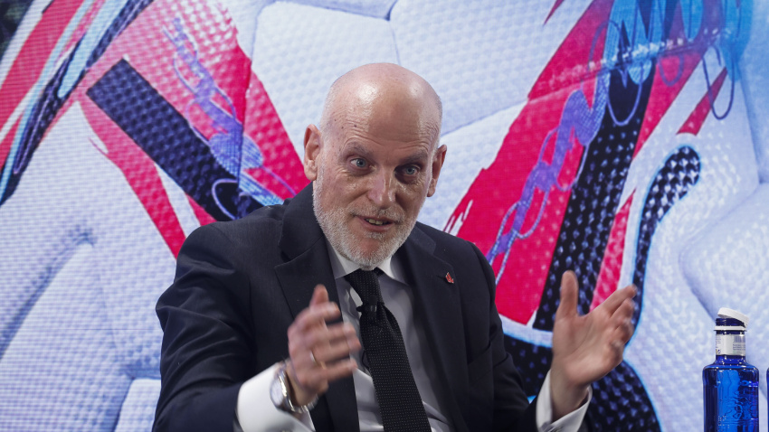 Javier Tebas, durante la presentación del informe económico financiero de LaLiga.