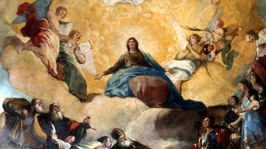 Cúpula Regina Martyrum, pintada por Goya en la Basílica del Pilar de Zaragoza