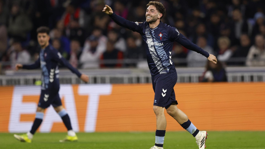 Javi Rueda marcó el 1-0 en el Lyon - Celta