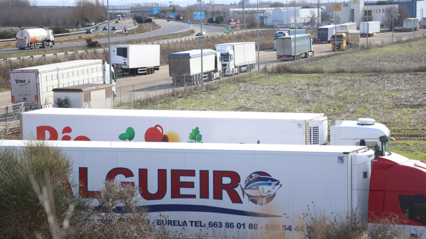 Varios camiones llevan su mercancía a su destino