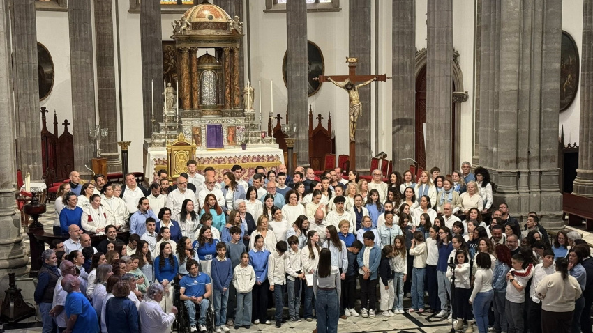 Grabación del himno para la visita del Papa a España, en la Catedral de La Laguna, en Tenerife.REMITIDA / HANDOUT por NIVARIENSE DIGITALFotografía remitida a medios de comunicación exclusivamente para ilustrar la noticia a la que hace referencia la imagen, y citando la procedencia de la imagen en la firma23/3/2026