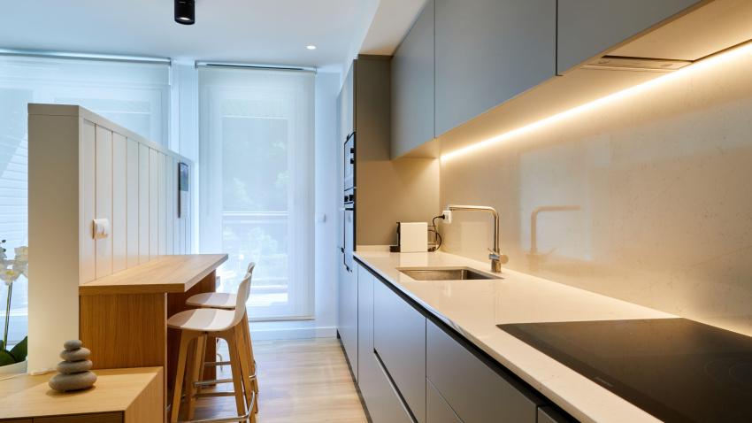 2XCEJ8A Cocina americana, Kitchen, Home interior, Interior decoration, Zumarraga, Gipuzkoa, Basque Country, Spain, Europe