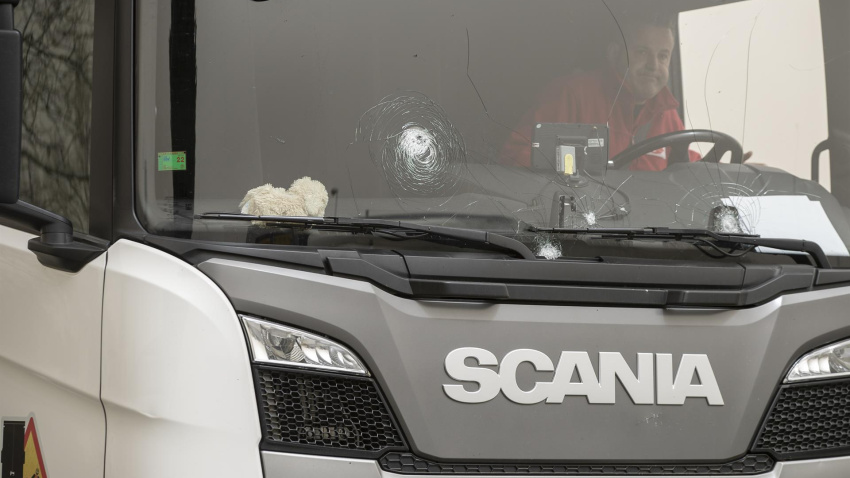 Un camionero en A Coruña