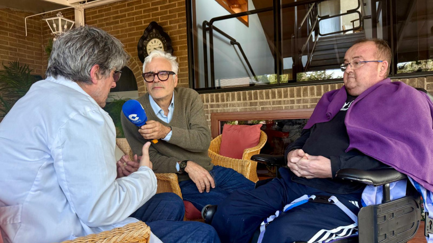 Isidro junto a Fernando y Xavi