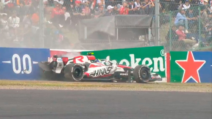 Accidente de Bearman durante el GP de Japón de Fórmula 1