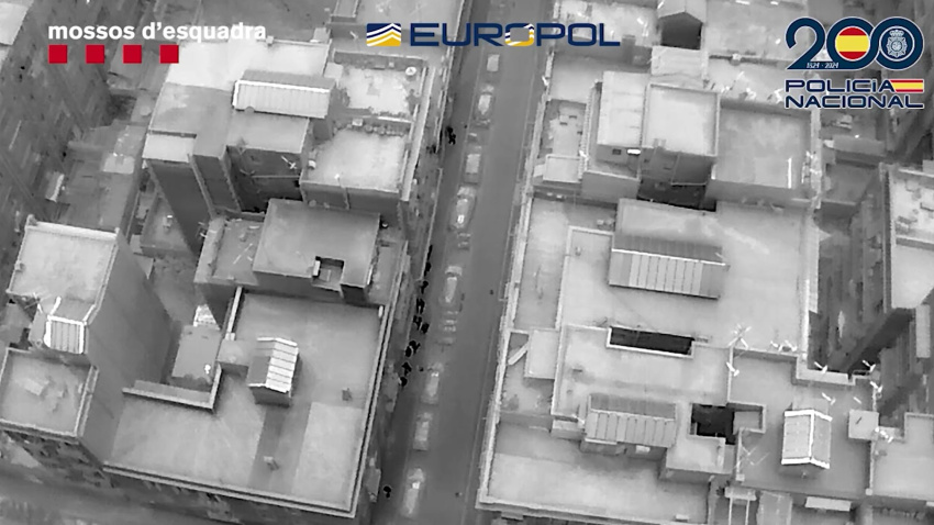 Vista aérea del momento de la detención