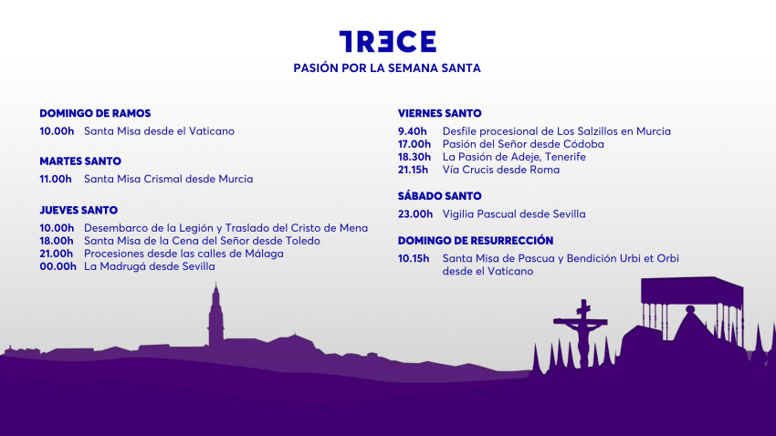 Programación Especial Semana Santa en TRECE (2026)