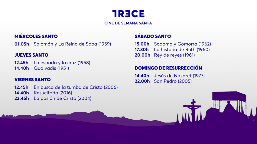 Cine de Semana Santa en TRECE (2026)