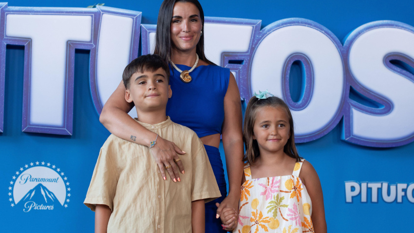 Noemí Navarro en la premier de Los Pitufos en Madrid