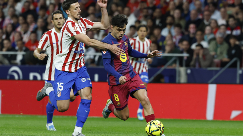 Falta de Lenglet sobre Lamine Yamal en el Atlético-Barcelona