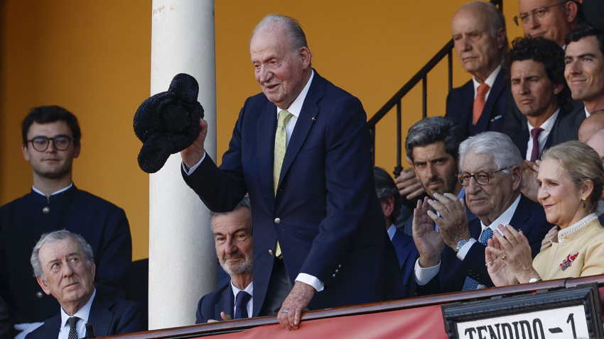 El Rey Juan Carlos I, en el palco de los Maestrantes este Domingo de Resurrección