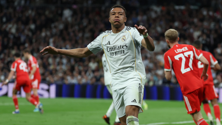Kylian Mbappé, en el Real Madrid - Bayern de Munich