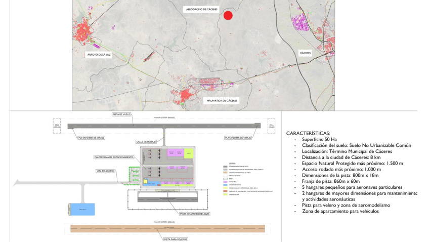 Así será el aeródromo de Cáceres