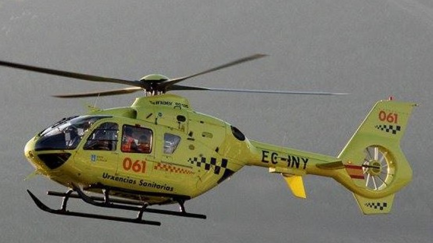 Fue movilizado el helicóptero del 061 con base en Ourense
