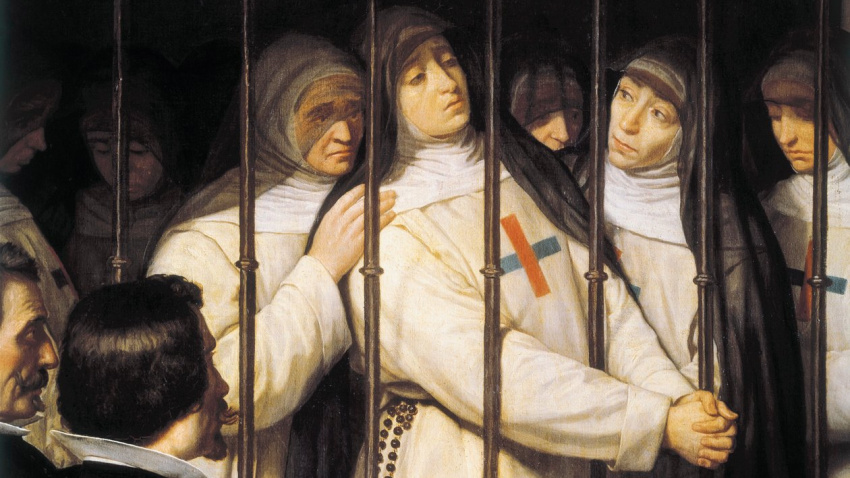 Detalle de Sor Marcela durante el entierro de su padre, Lope de Vega