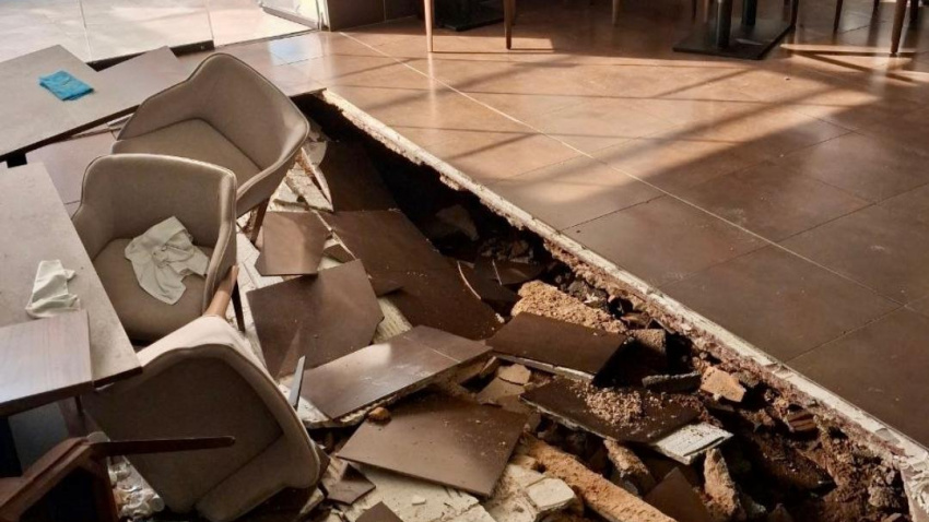 Zona afectada por el derrumbe