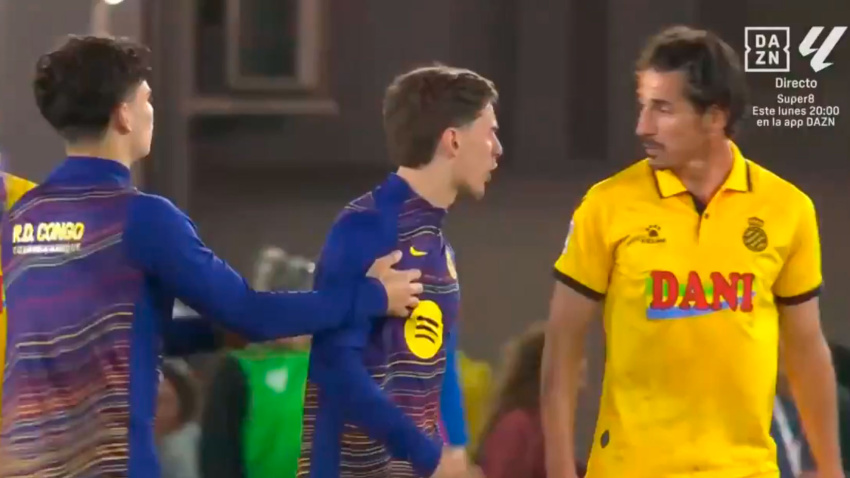 Bronca entre Gavi y Pere Milla tras el Barça-Espanyol