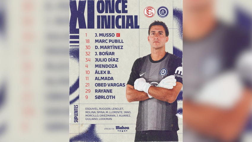 Imagen de la alineación del Atlético de Madrid con cuatro canteranos