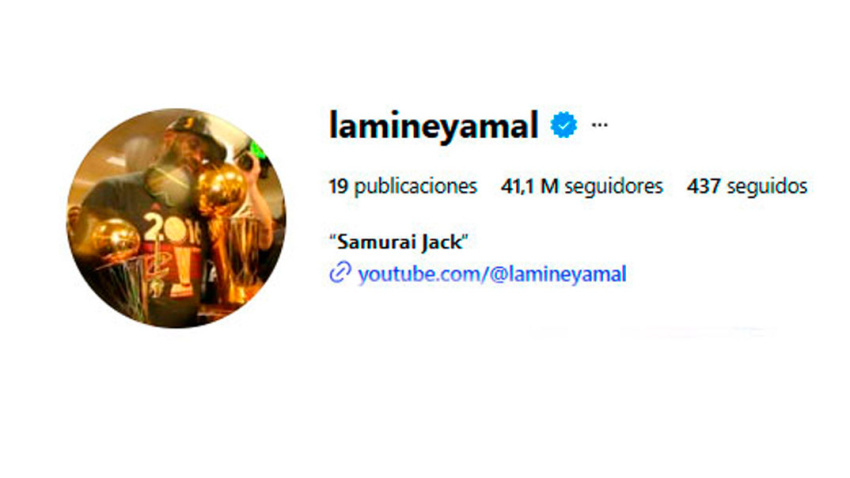 La foto de perfil de Lamine Yamal con LeBron James