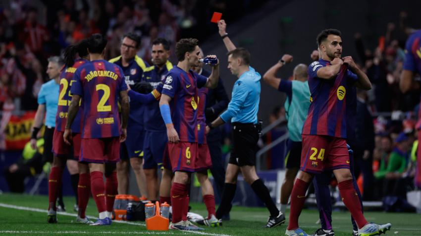 Turpin expulsa a Eric García en el Atlético de Madrid - Barcelona, de Champions