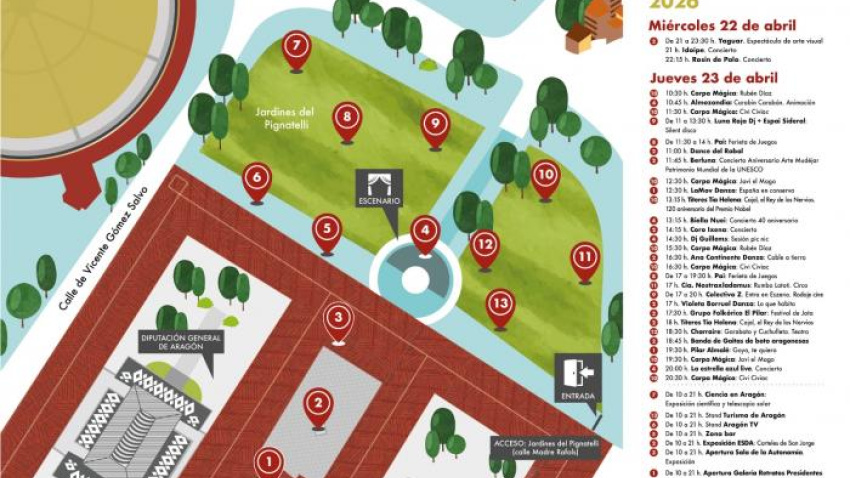 Los jardines del Pignatelli serán escenario de numerosas actividades.