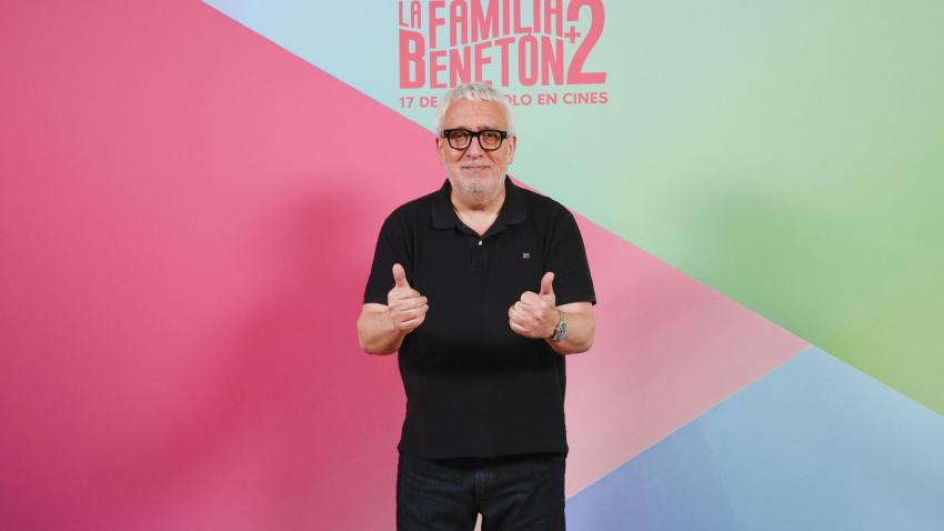 El actor Leo Harlem durante el pase gráfico de presentación de la película “La Familia Benetón +2”, este lunes en Madrid.