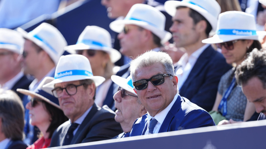 Joan Laporta asiste al Torneo Conde de Godó de tenis