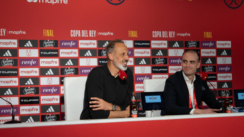 Pellegrino Matarazzo, en la rueda de prensa posterior a la final de la Copa del Rey
