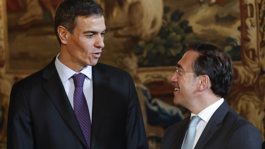 Almuerzo ofrecido por los reyes al presidente de Portugal con motivo de su viaje a España