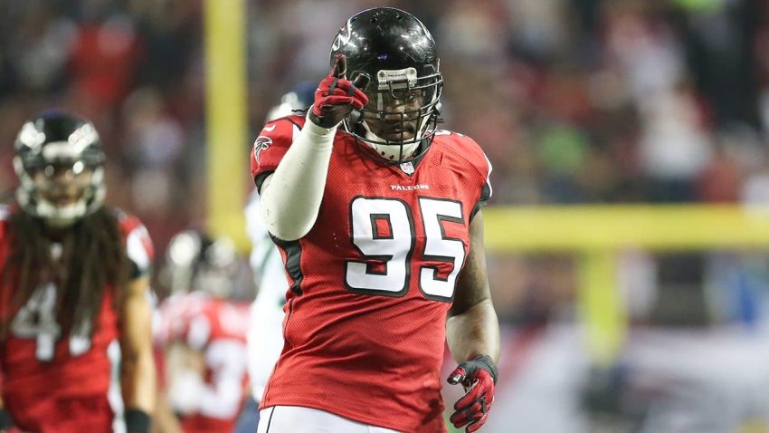 Jonathan Bavineaux durante un partido con los Falcons