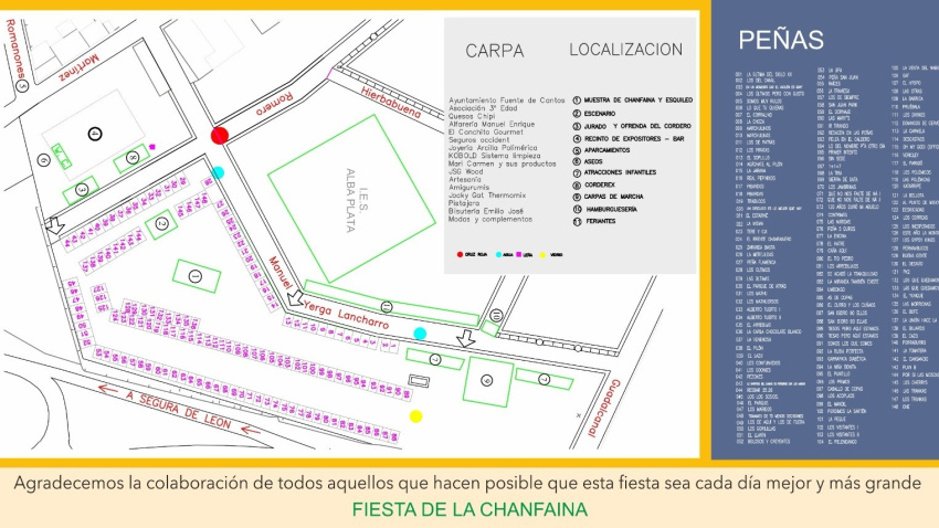 Localización de las peñas