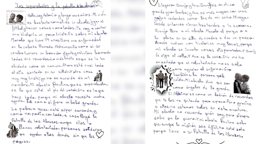 La carta de Antonio Moya Valenzuela, nieto de enfermo de Alzheimer