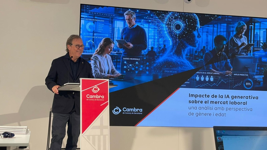 19/05/2026 El presidente de la Cámara de Barcelona, Josep Santacreu..Uno de cada cuatro empleos en Catalunya, un 26% de las personas ocupadas, presenta un grado de exposición medio o alto a la Inteligencia Artificial (IA) generativa, con un impacto especialmente elevado entre las mujeres, de hasta un 30%, según la Cámara de Barcelona.ESPAÑA EUROPA CATALUÑA ECONOMIA