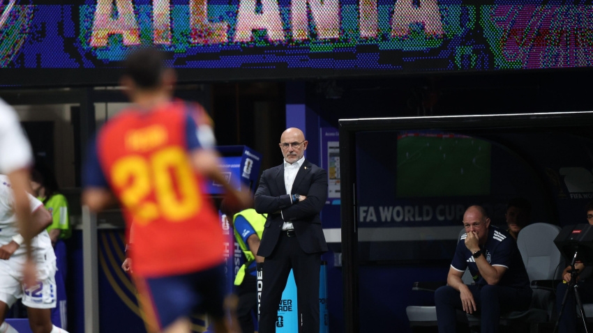 Luis de la Fuente, seleccionador de España, tras el partido del Grupo H de la Copa Mundial de la FIFA entre España y Cabo Verde en el AKA Mercedes-Benz Stadium de Atlanta, el lunes 15 de junio de 2026.