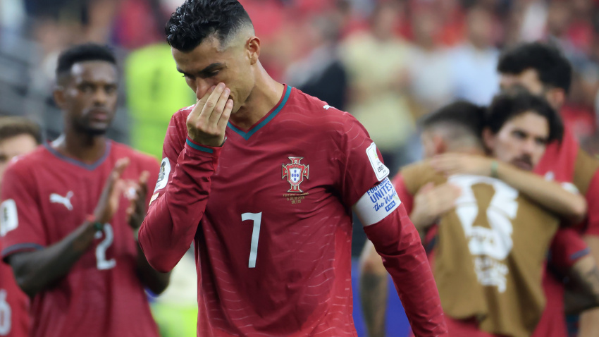 Ronaldo, triste tras la eliminación de Portugal ante España en el Mundial