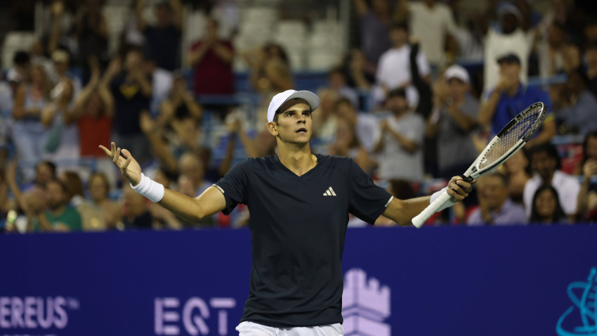 Reacción de Rafa Jodar tras ganar uno de los puntos del torneo