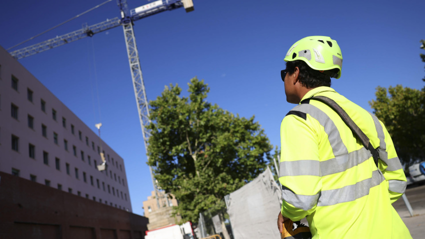 Trabajadores en una obra en Toledo